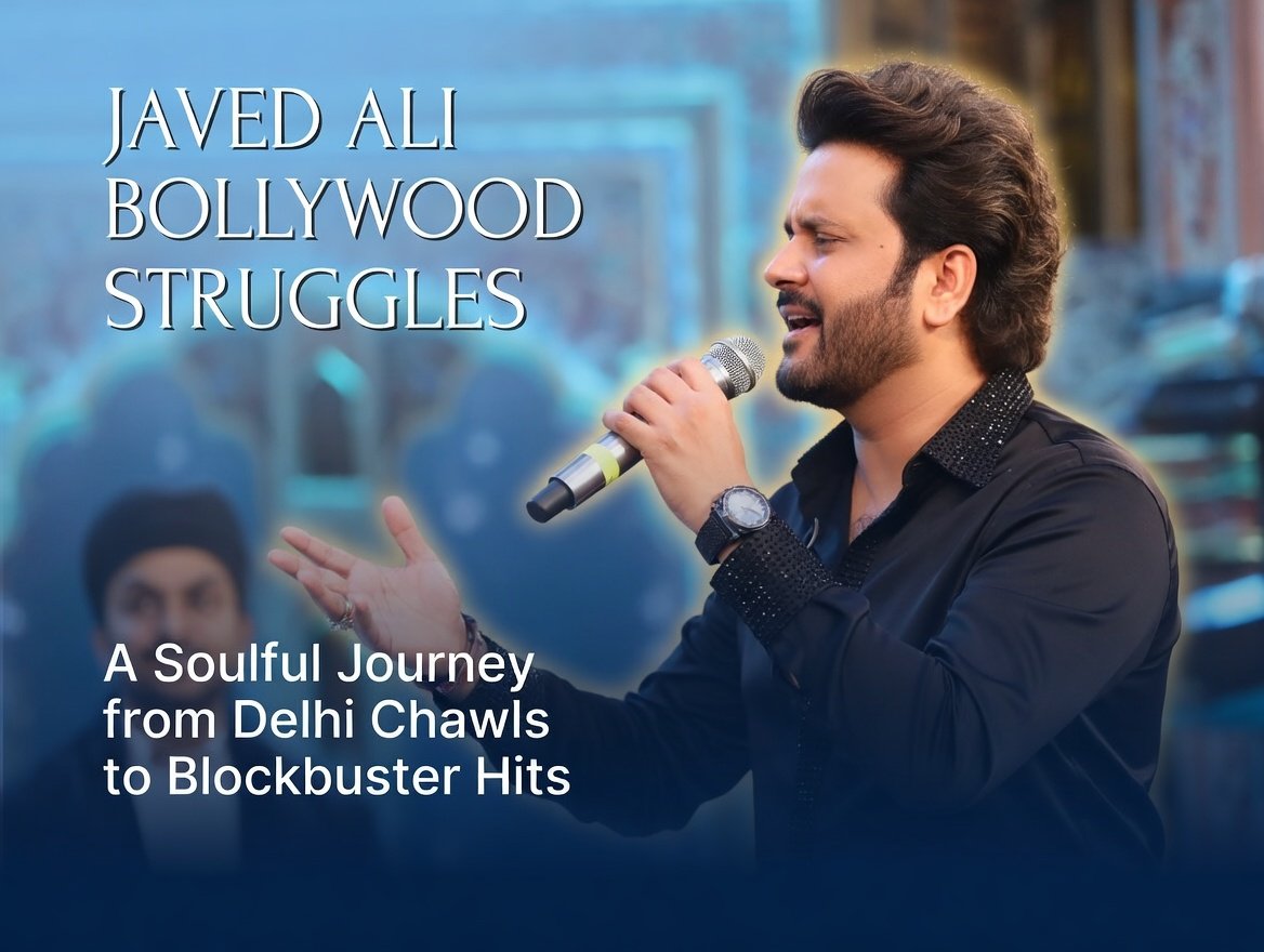 Javed Ali Reveals His Biggest Bollywood Struggles A Soulful Journey from Delhi Chawls to Blockbuster Hits Create a simple thumbnail image (Not aggressive) 1200750 pixels.