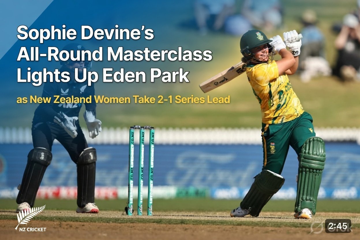 Sophie Devine’s All-Round Masterclass Lights Up Eden Park as New Zealand Women Take 2-1 Series Lead