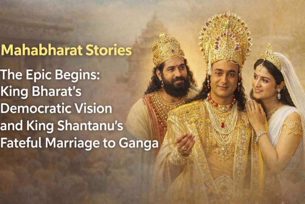 The Epic Begins: King Bharat’s Democratic Vision and King Shantanu’s Fateful Marriage to GangaMahabharat Stories
