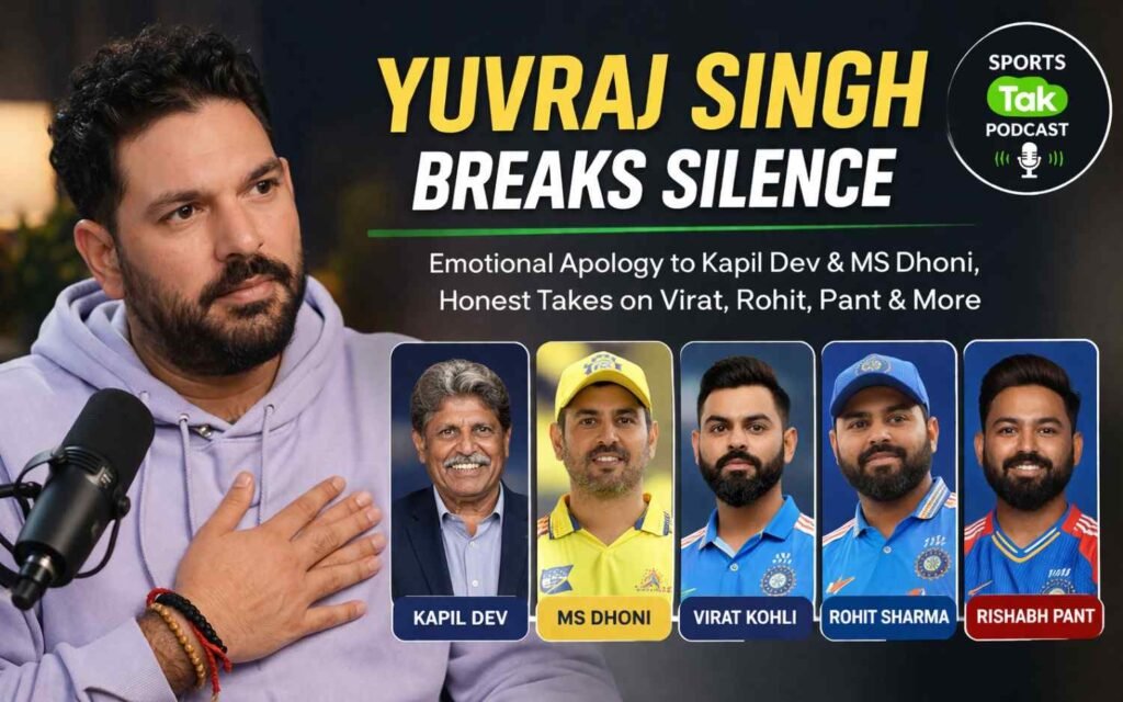 Yuvraj Singh Breaks Silence Emotional Apology to Kapil Dev & MS Dhoni, Honest Takes on Virat, Rohit, Pant & More in Explosive Sports Tak Podcast Teaser